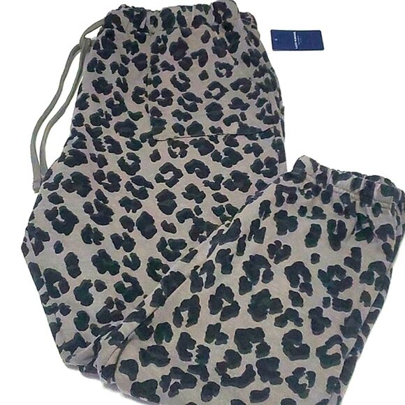 Lucky Brand Gray & Black Leopard Print Super Soft Comfy Lounging Joggers - Picture 1 of 11